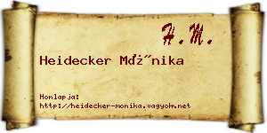 Heidecker Mónika névjegykártya
